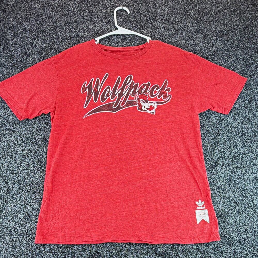 adidas NC State Wolfpack NCAA Red Short Sleeve T-Shirt Mens M